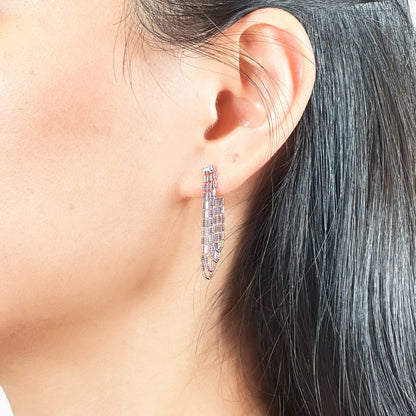 925 sterling silver tassel earrings with a shimmering finish