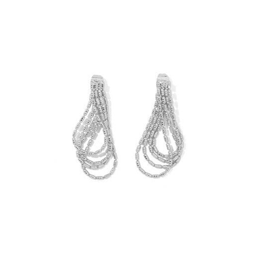 925 sterling silver tassel earrings with a shimmering finish