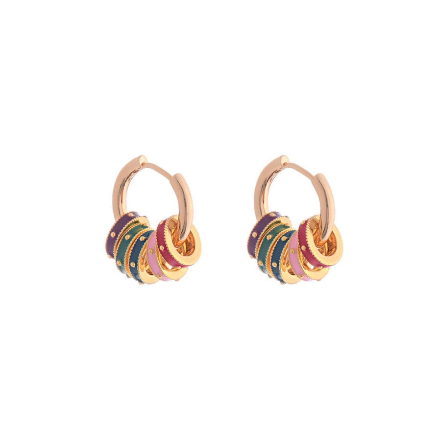 Versatile Beloved Donuts Earrings, 14K gold-plated over brass, can be styled in multiple ways