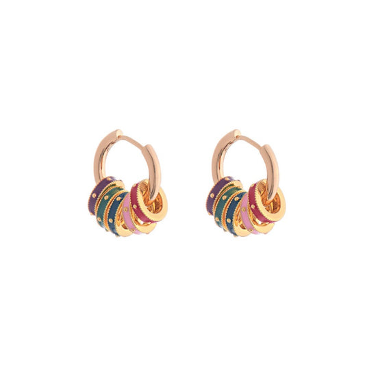 Versatile Beloved Donuts Earrings, 14K gold-plated over brass, can be styled in multiple ways