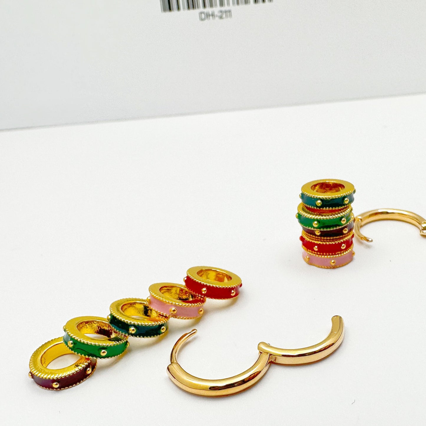 Versatile Beloved Donuts Earrings, 14K gold-plated over brass, can be styled in multiple ways