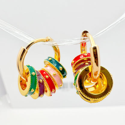 Versatile Beloved Donuts Earrings, 14K gold-plated over brass, can be styled in multiple ways