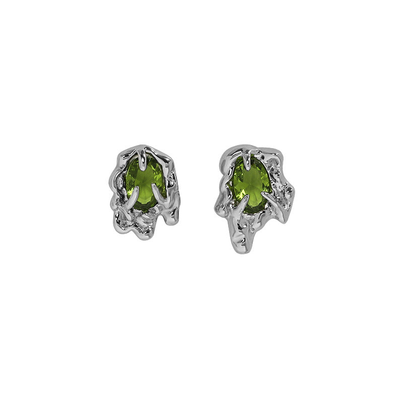 Magic Mind Earrings S925 sterling silver with vibrant peridot Cubic Zirconia in elegant design