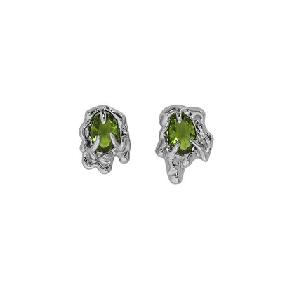 Magic Mind Earrings S925 sterling silver with vibrant peridot Cubic Zirconia in elegant design